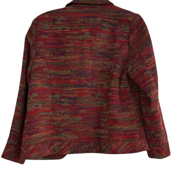 Coldwater Creek Red Multicolor Lined Blazer Size Medium - Picture 3 of 9